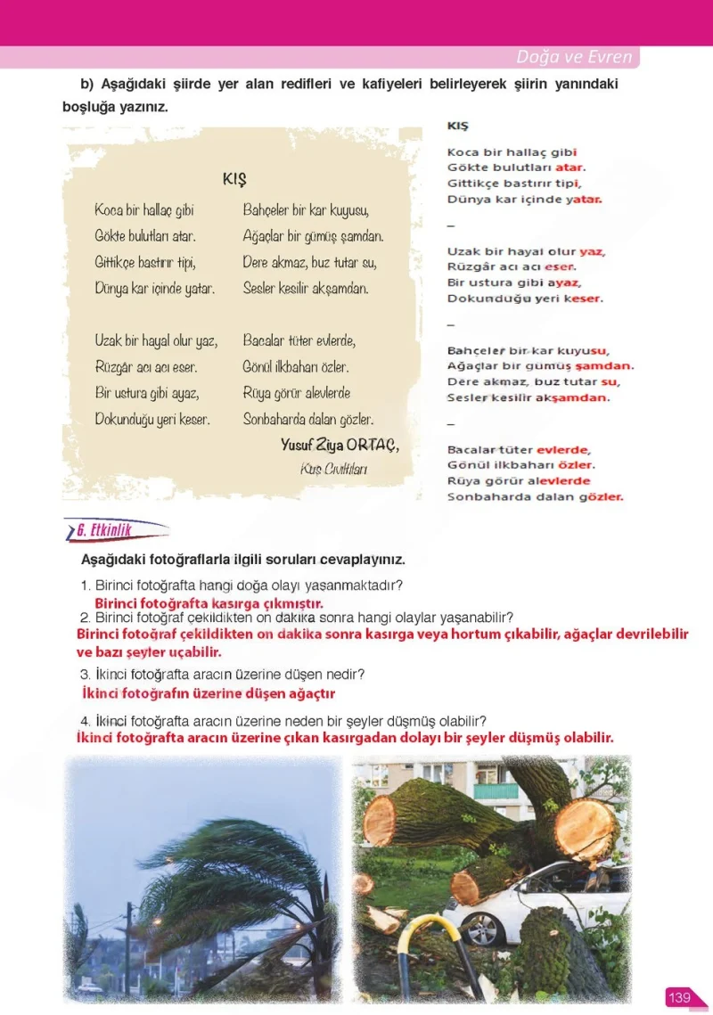 6. Sınıf Türkçe Ders Kitabı Cevapları Ata Yayınları Sayfa 139 Çözüm Görseli