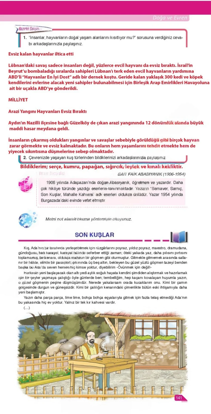 6. Sınıf Türkçe Ders Kitabı Cevapları Ata Yayınları Sayfa 141 Çözüm Görseli