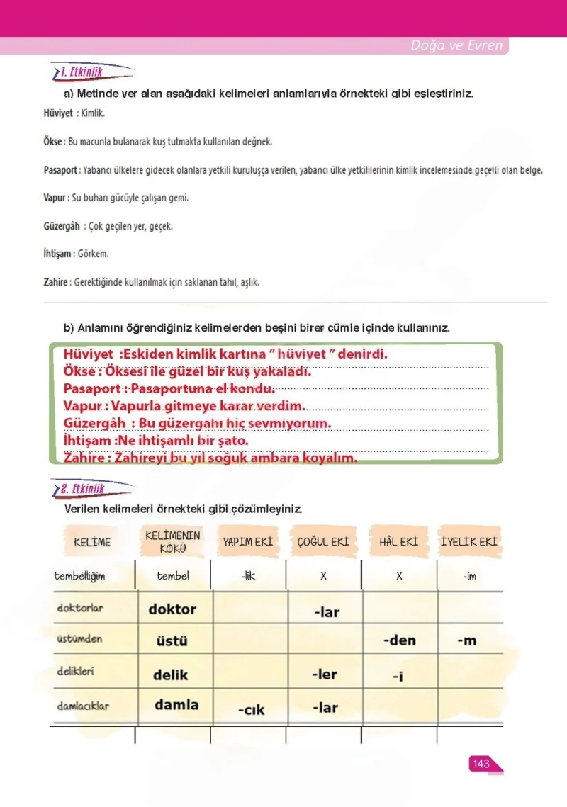 6. Sınıf Türkçe Ders Kitabı Cevapları Ata Yayınları Sayfa 143 Çözüm Görseli