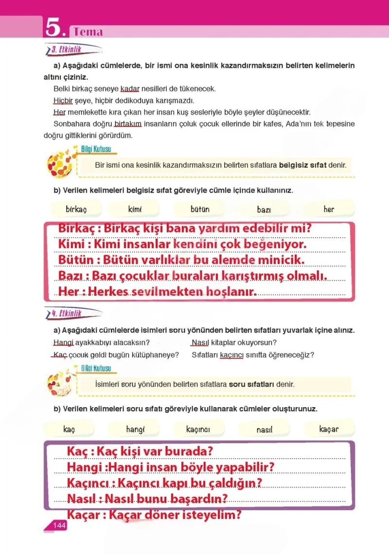 6. Sınıf Türkçe Ders Kitabı Cevapları Ata Yayınları Sayfa 144 Çözüm Görseli