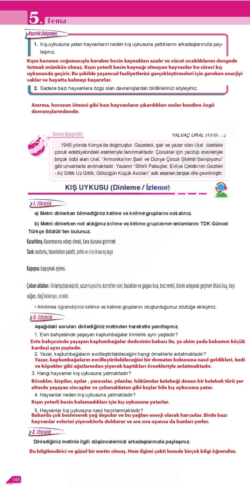 6. Sınıf Türkçe Ders Kitabı Cevapları Ata Yayınları Sayfa 148 Çözüm Görseli