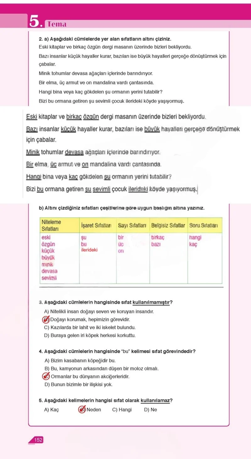 6. Sınıf Türkçe Ders Kitabı Cevapları Ata Yayınları Sayfa 152 Çözüm Görseli