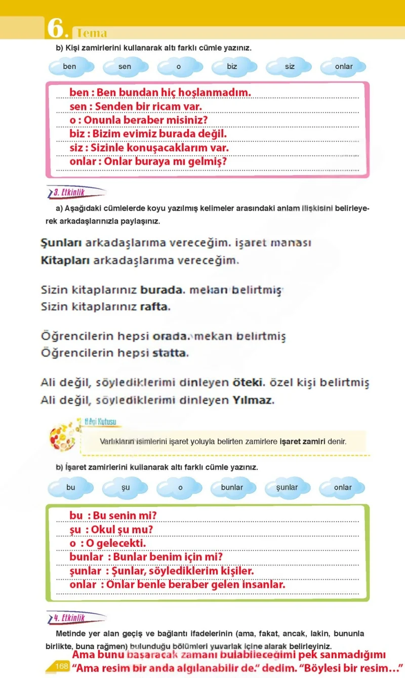 6. Sınıf Türkçe Ders Kitabı Cevapları Ata Yayınları Sayfa 168 Çözüm Görseli
