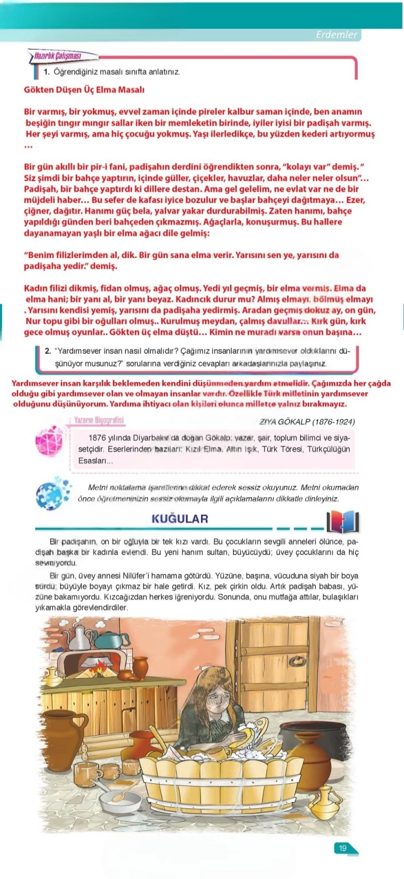 6. Sınıf Türkçe Ders Kitabı Cevapları Ata Yayınları Sayfa 19 Çözüm Görseli
