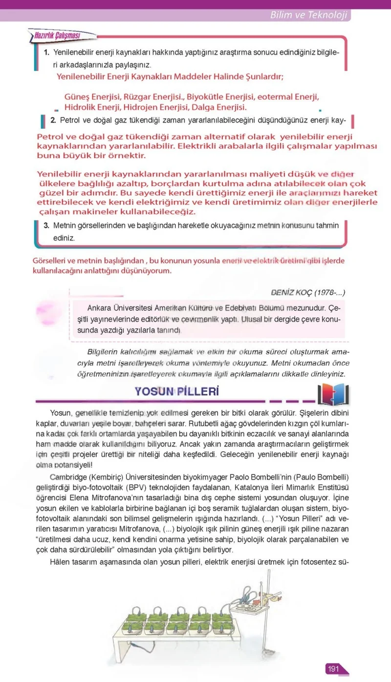 6. Sınıf Türkçe Ders Kitabı Cevapları Ata Yayınları Sayfa 191 Çözüm Görseli