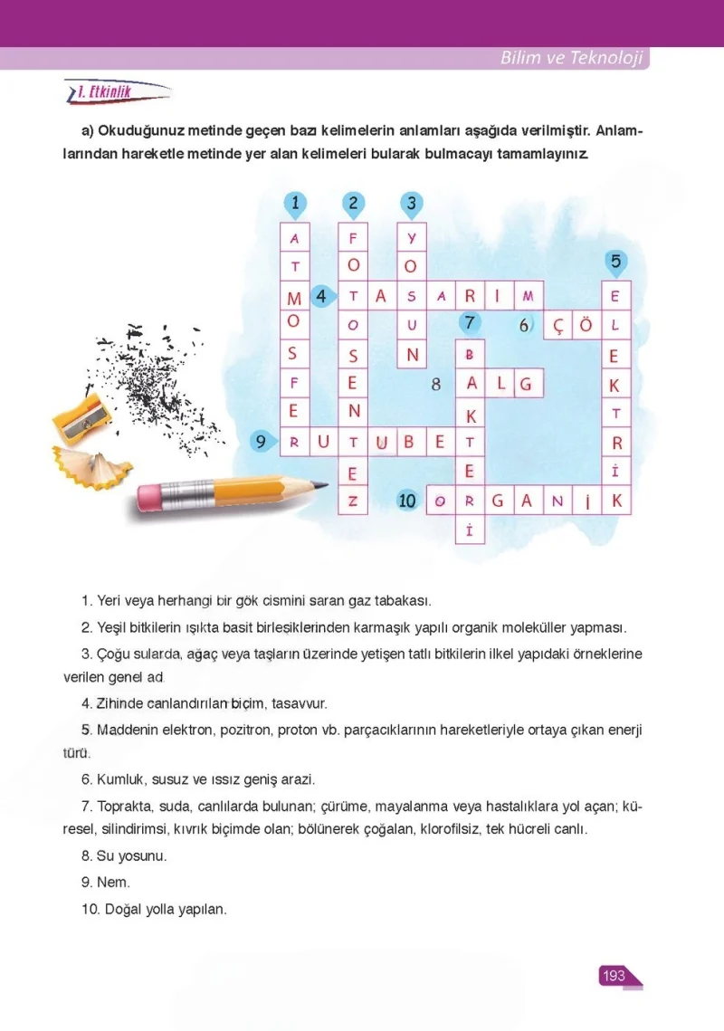 6. Sınıf Türkçe Ders Kitabı Cevapları Ata Yayınları Sayfa 193 Çözüm Görseli