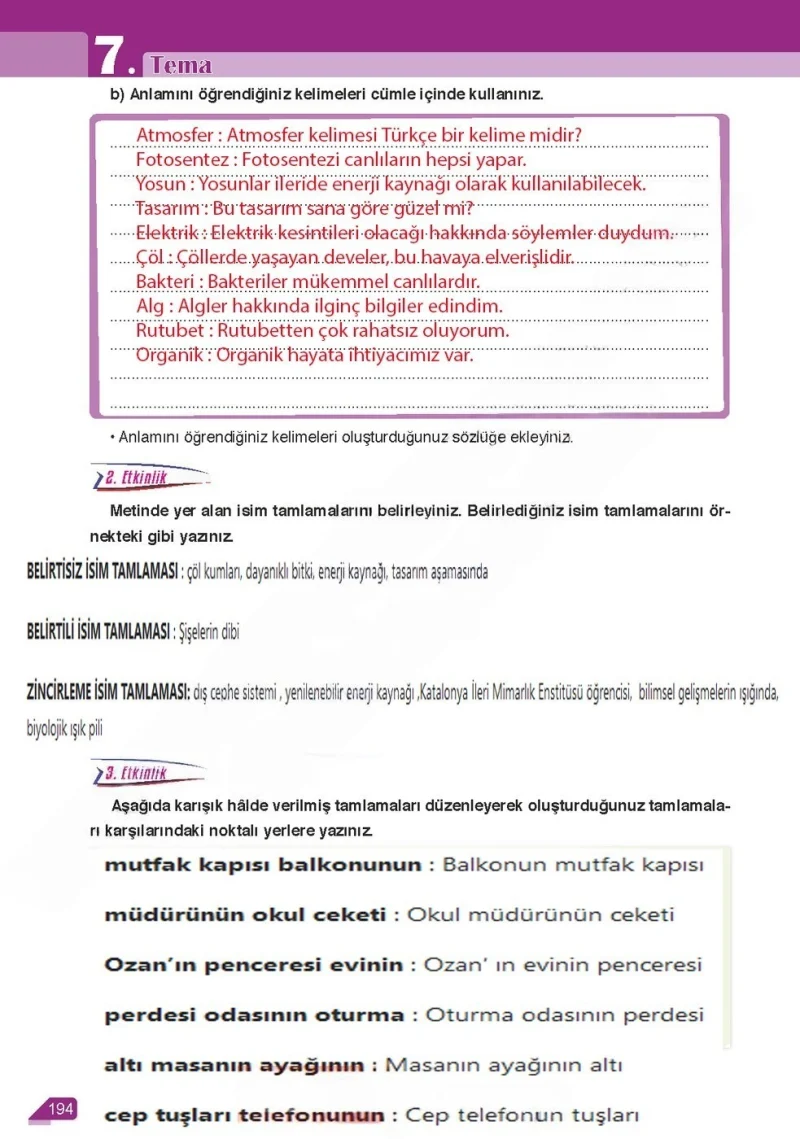 6. Sınıf Türkçe Ders Kitabı Cevapları Ata Yayınları Sayfa 194 Çözüm Görseli