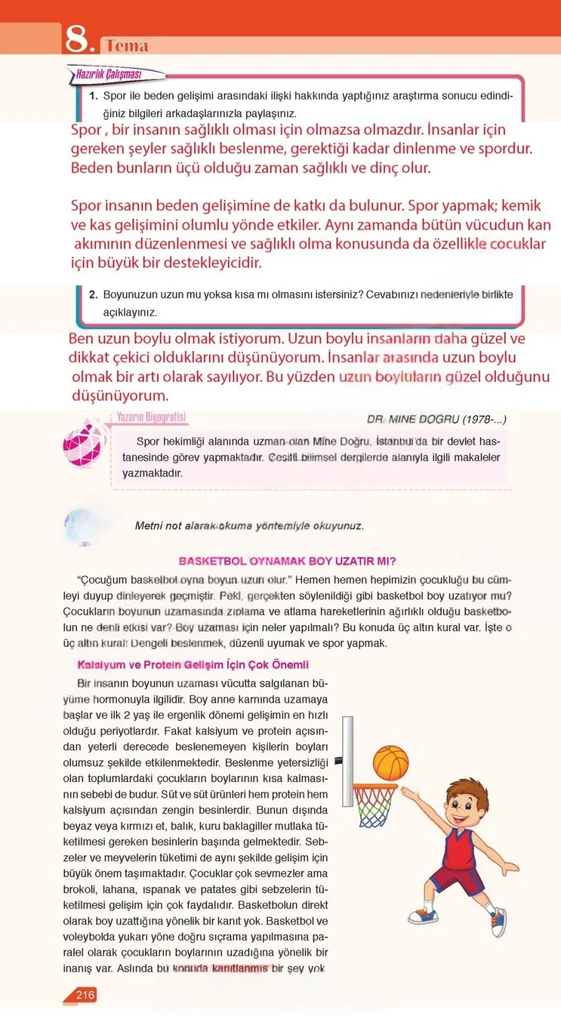 6. Sınıf Türkçe Ders Kitabı Cevapları Ata Yayınları Sayfa 216 Çözüm Görseli