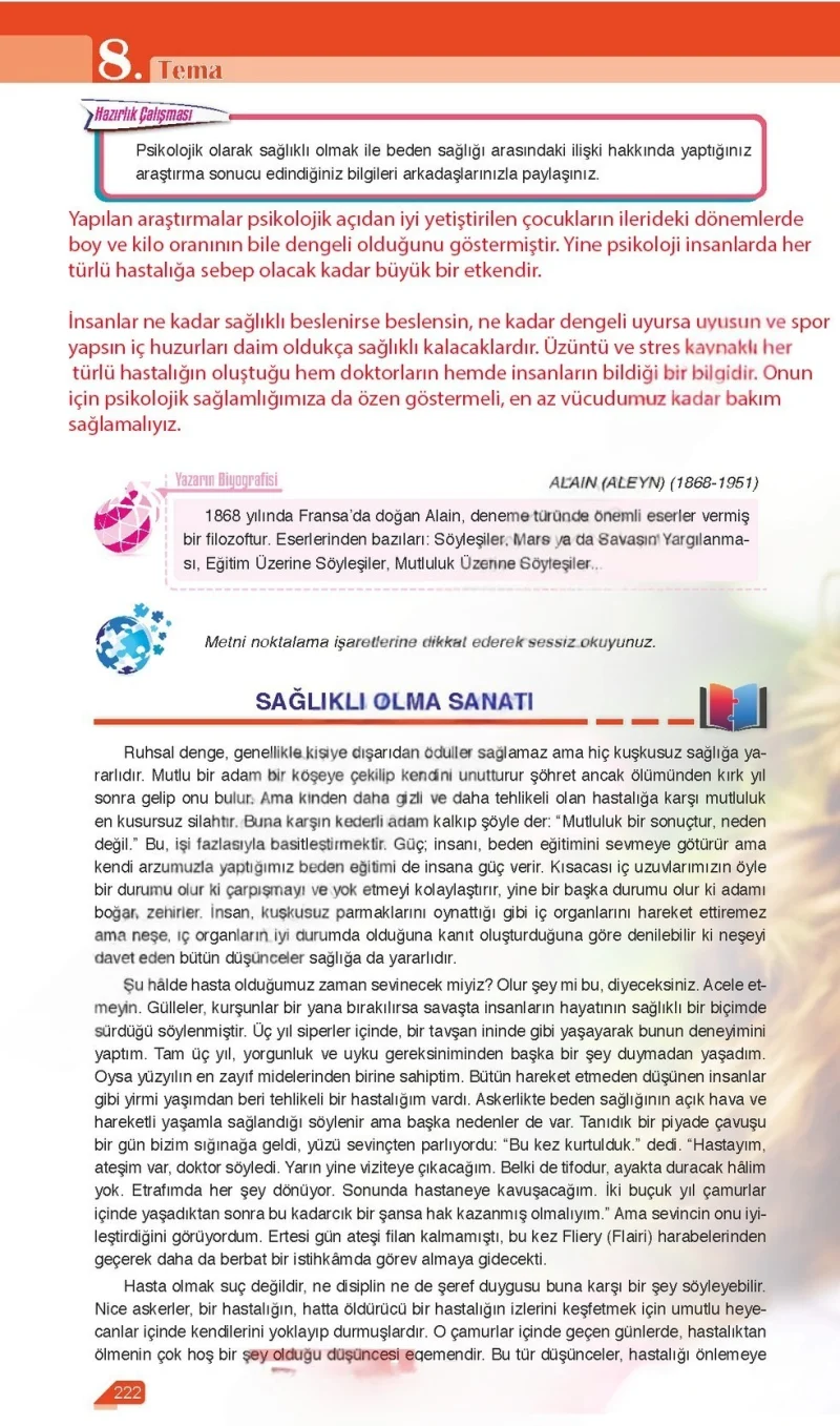6. Sınıf Türkçe Ders Kitabı Cevapları Ata Yayınları Sayfa 222 Çözüm Görseli