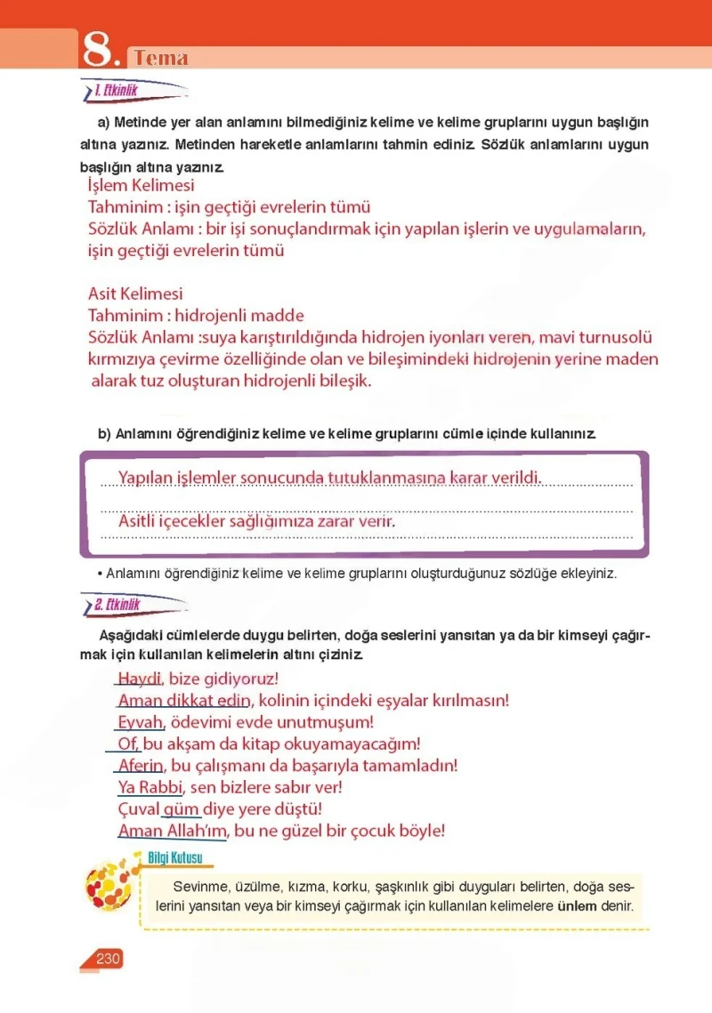 6. Sınıf Türkçe Ders Kitabı Cevapları Ata Yayınları Sayfa 230 Çözüm Görseli