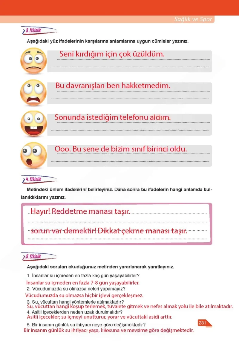 6. Sınıf Türkçe Ders Kitabı Cevapları Ata Yayınları Sayfa 231 Çözüm Görseli
