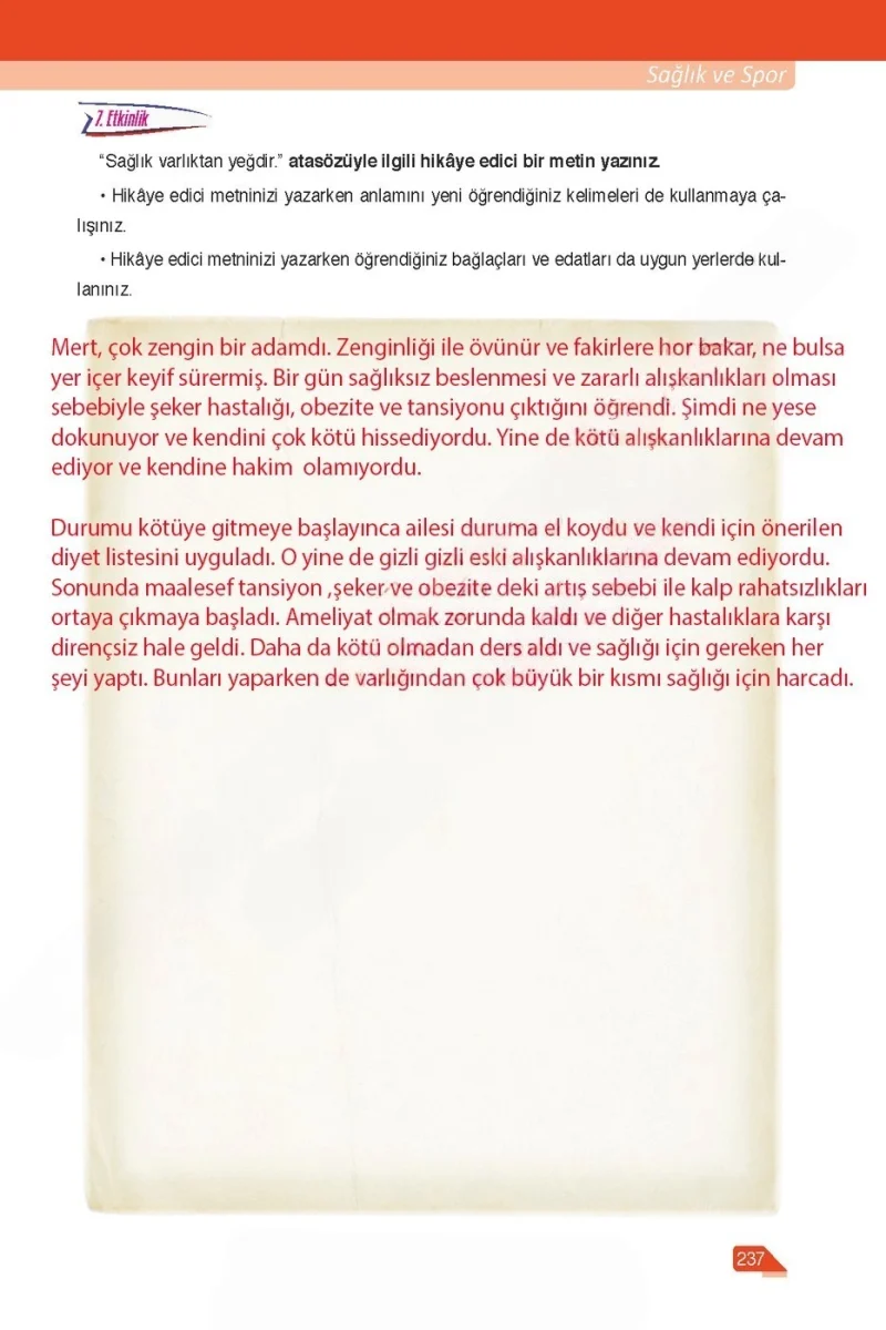 6. Sınıf Türkçe Ders Kitabı Cevapları Ata Yayınları Sayfa 237 Çözüm Görseli
