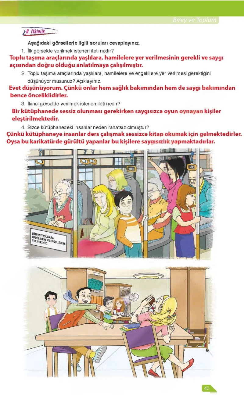 6. Sınıf Türkçe Ders Kitabı Cevapları Ata Yayınları Sayfa 43 Çözüm Görseli