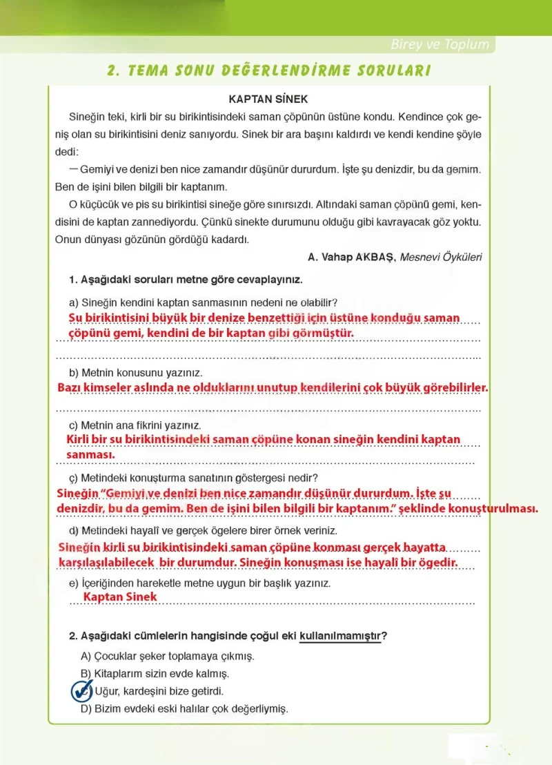 6. Sınıf Türkçe Ders Kitabı Cevapları Ata Yayınları Sayfa 61 Çözüm Görseli
