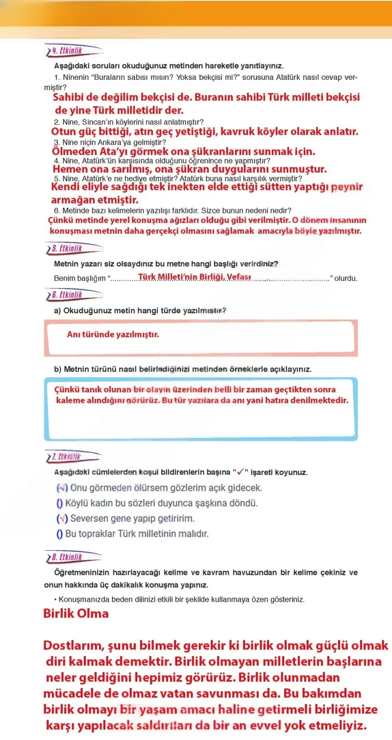6. Sınıf Türkçe Ders Kitabı Cevapları Ata Yayınları Sayfa 68 Çözüm Görseli