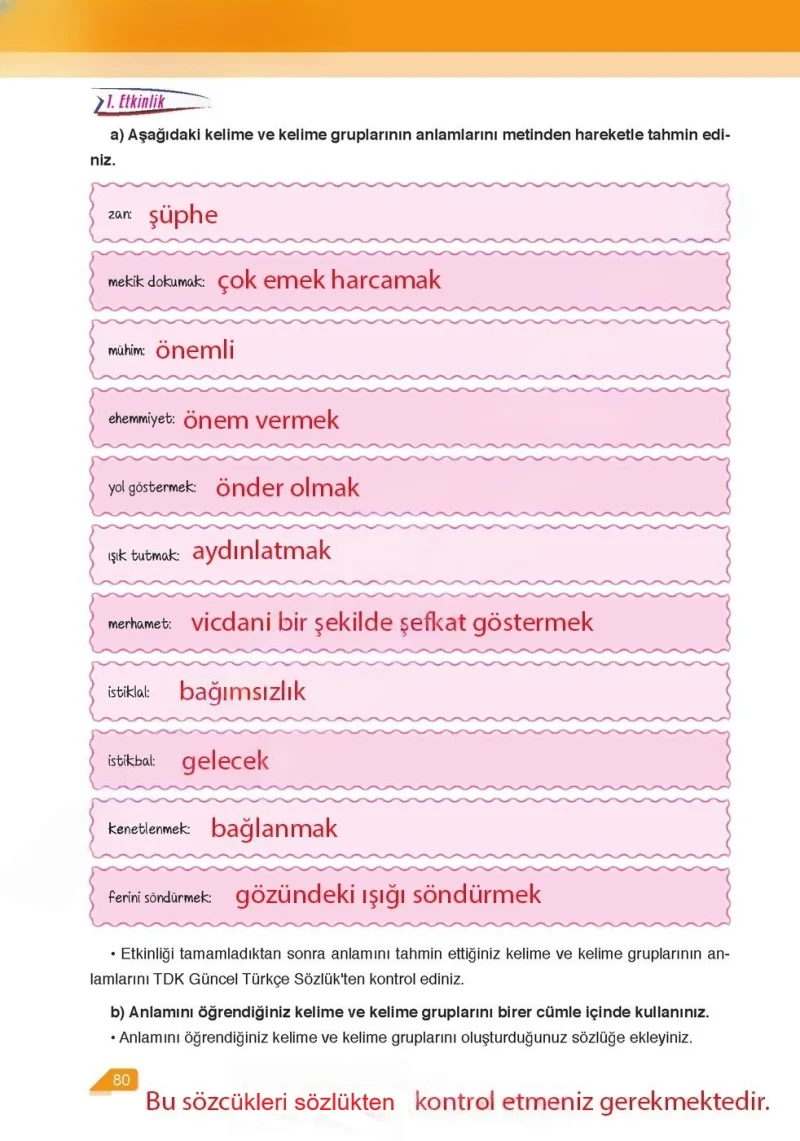 6. Sınıf Türkçe Ders Kitabı Cevapları Ata Yayınları Sayfa 80 Çözüm Görseli