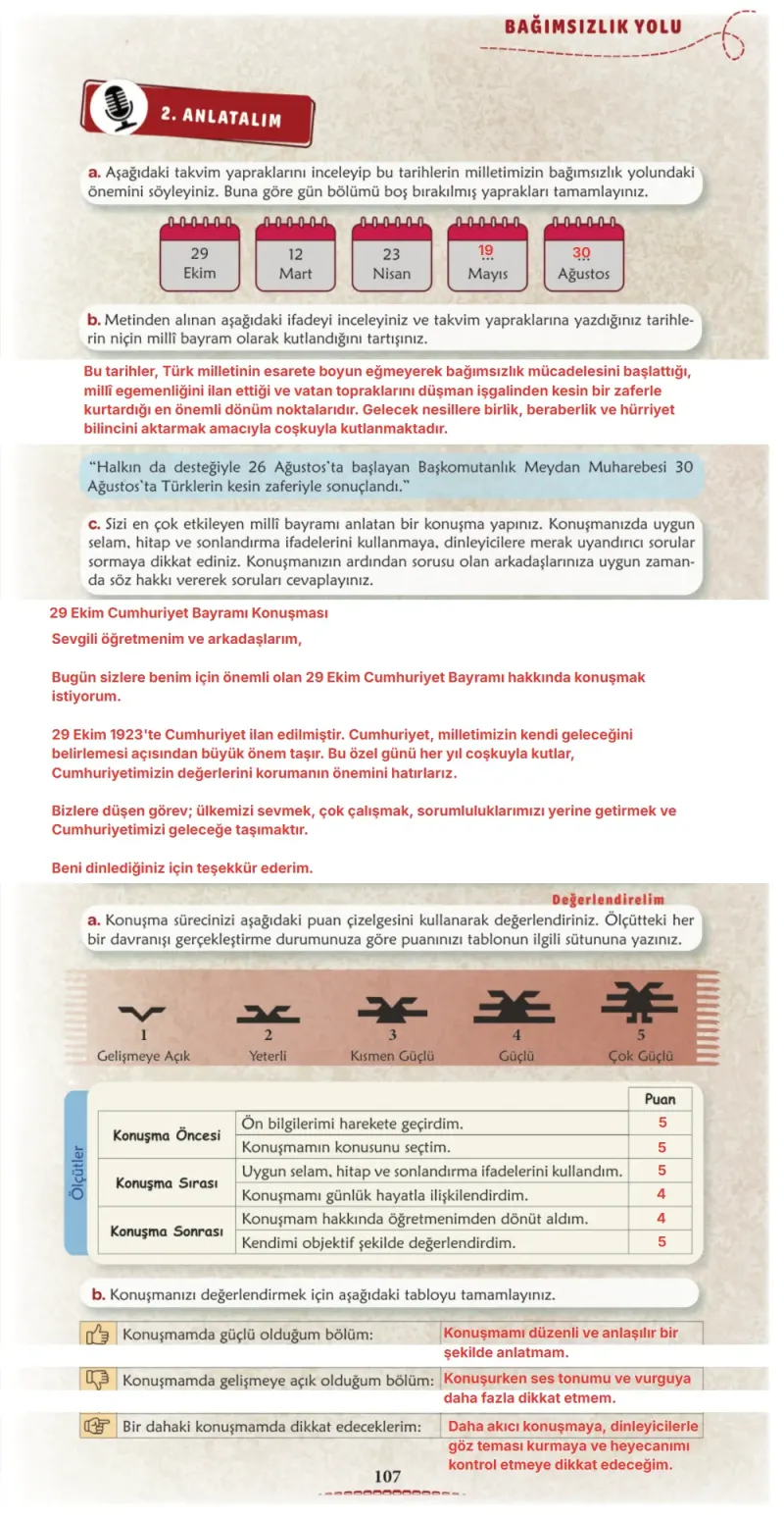 6. Sınıf Türkçe Ders Kitabı Cevapları Meb Yayınları 1. Kitap Sayfa 107 Çözüm Görseli