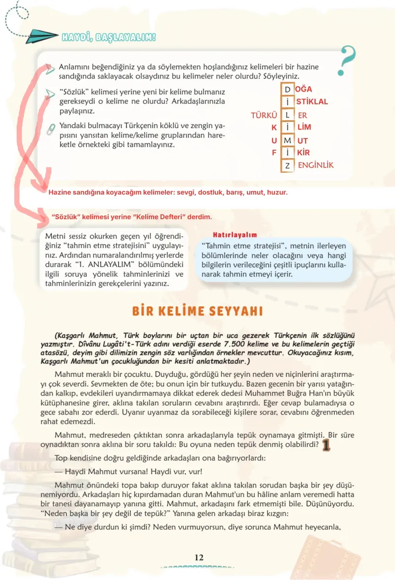6. Sınıf Türkçe Ders Kitabı Cevapları Meb Yayınları 1. Kitap Sayfa 12 Çözüm Görseli