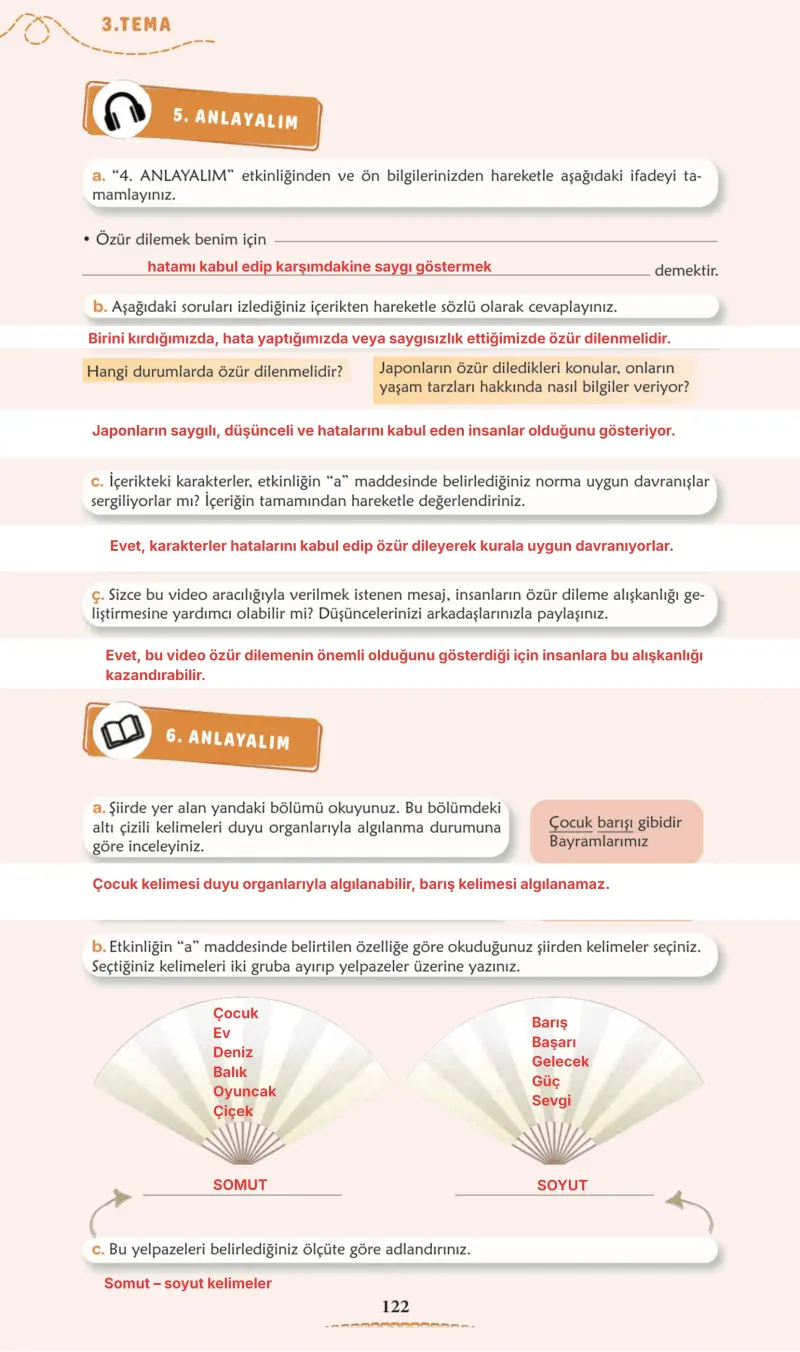 6. Sınıf Türkçe Ders Kitabı Cevapları Meb Yayınları 1. Kitap Sayfa 122 Çözüm Görseli