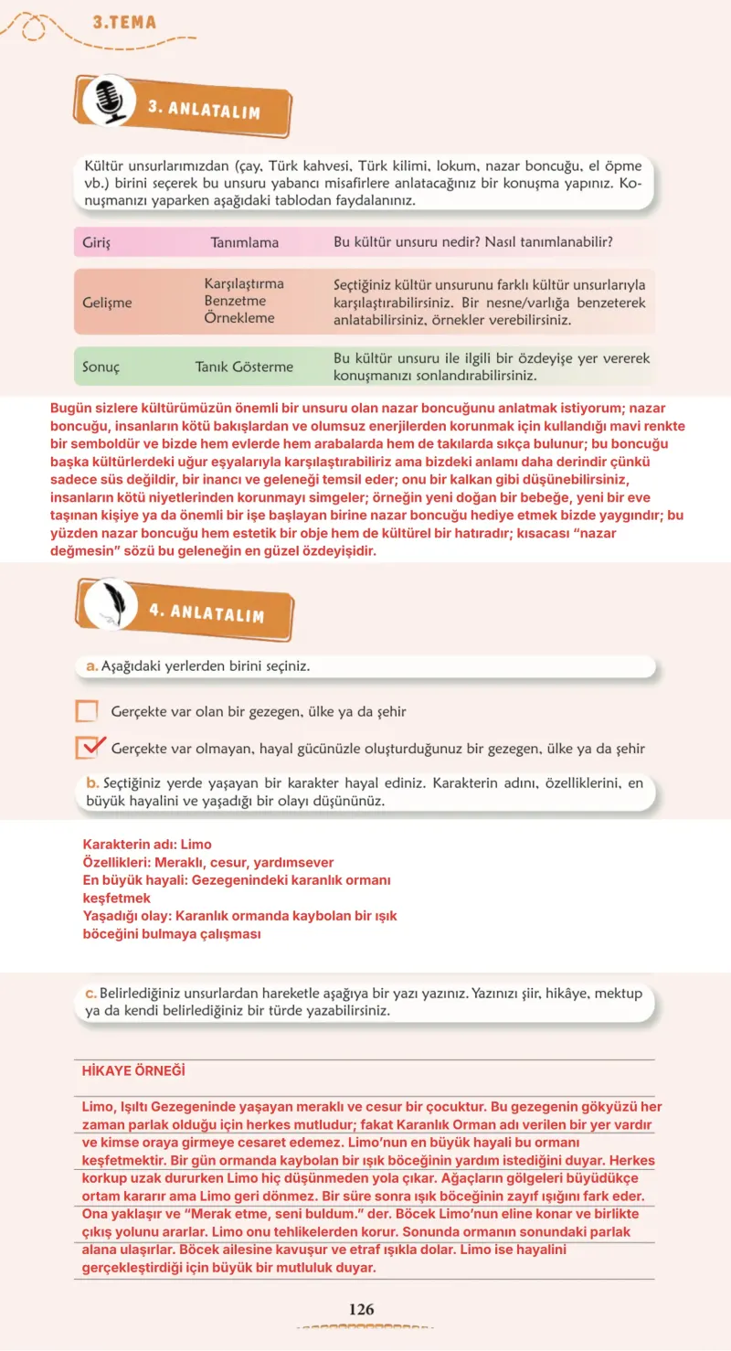 6. Sınıf Türkçe Ders Kitabı Cevapları Meb Yayınları 1. Kitap Sayfa 126 Çözüm Görseli