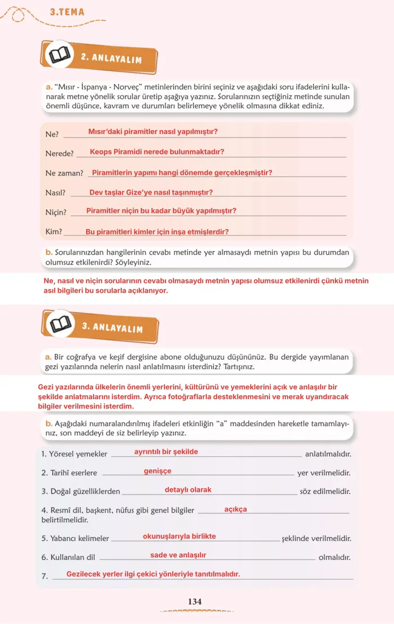 6. Sınıf Türkçe Ders Kitabı Cevapları Meb Yayınları 1. Kitap Sayfa 134 Çözüm Görseli