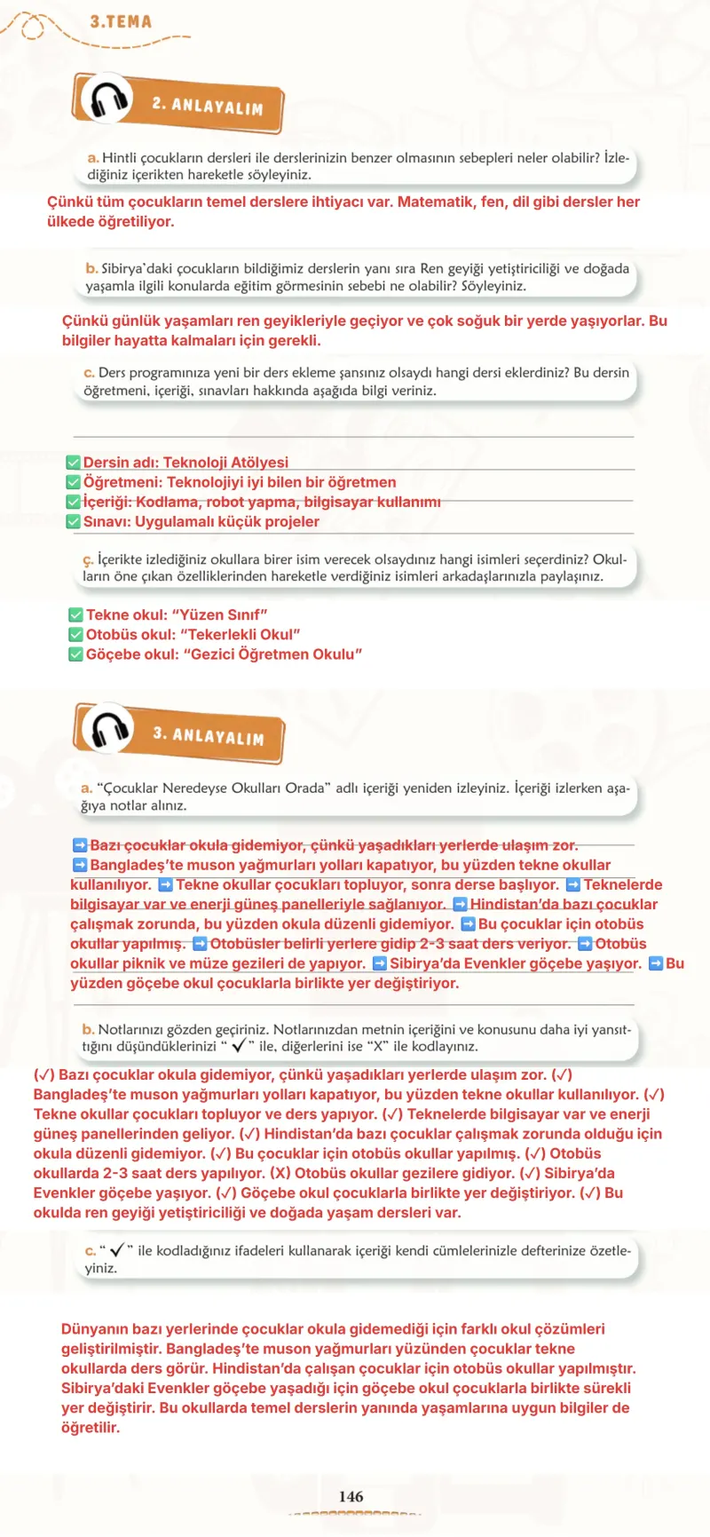 6. Sınıf Türkçe Ders Kitabı Cevapları Meb Yayınları 1. Kitap Sayfa 146 Çözüm Görseli