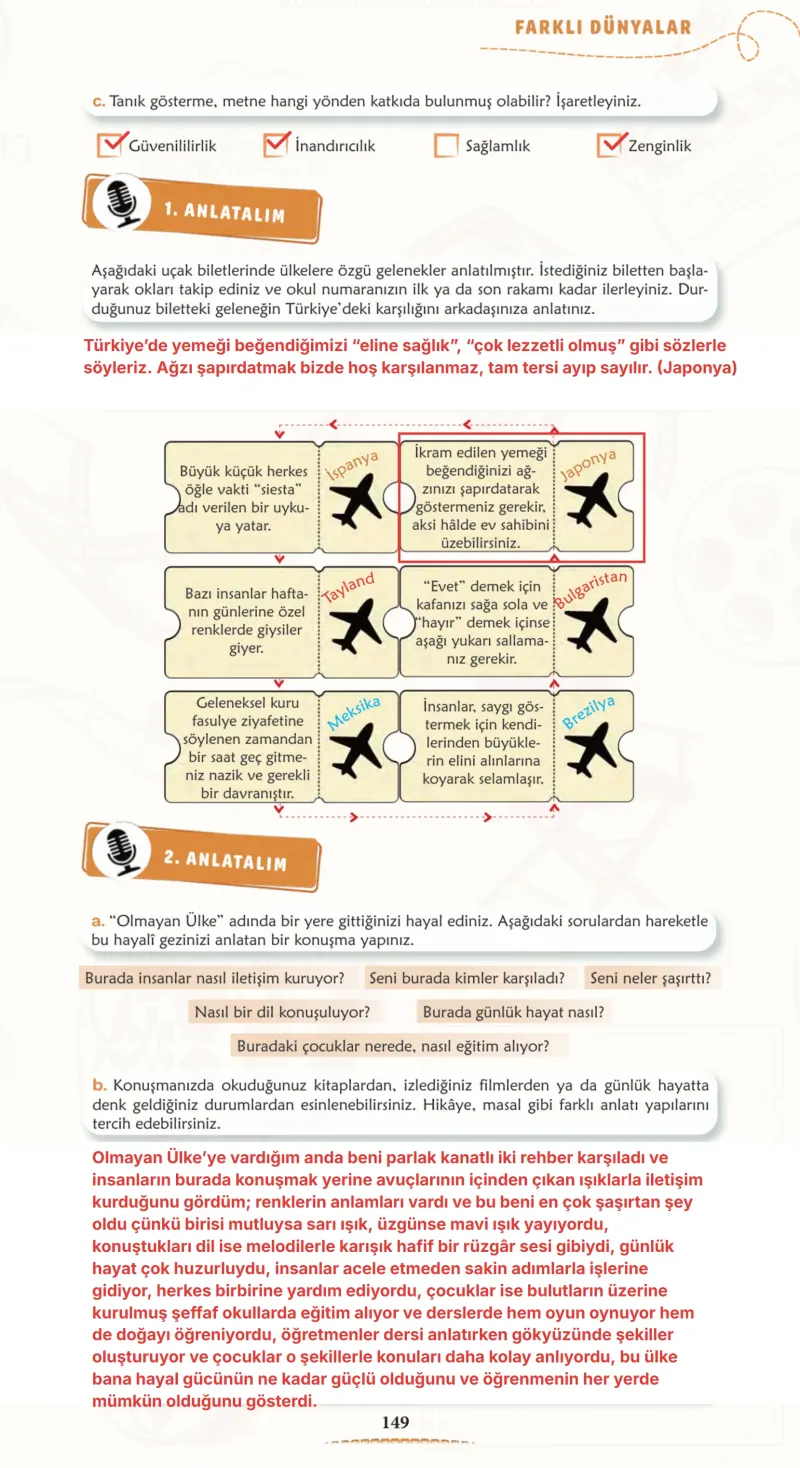 6. Sınıf Türkçe Ders Kitabı Cevapları Meb Yayınları 1. Kitap Sayfa 149 Çözüm Görseli