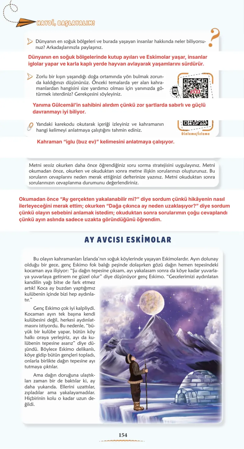6. Sınıf Türkçe Ders Kitabı Cevapları Meb Yayınları 1. Kitap Sayfa 154 Çözüm Görseli