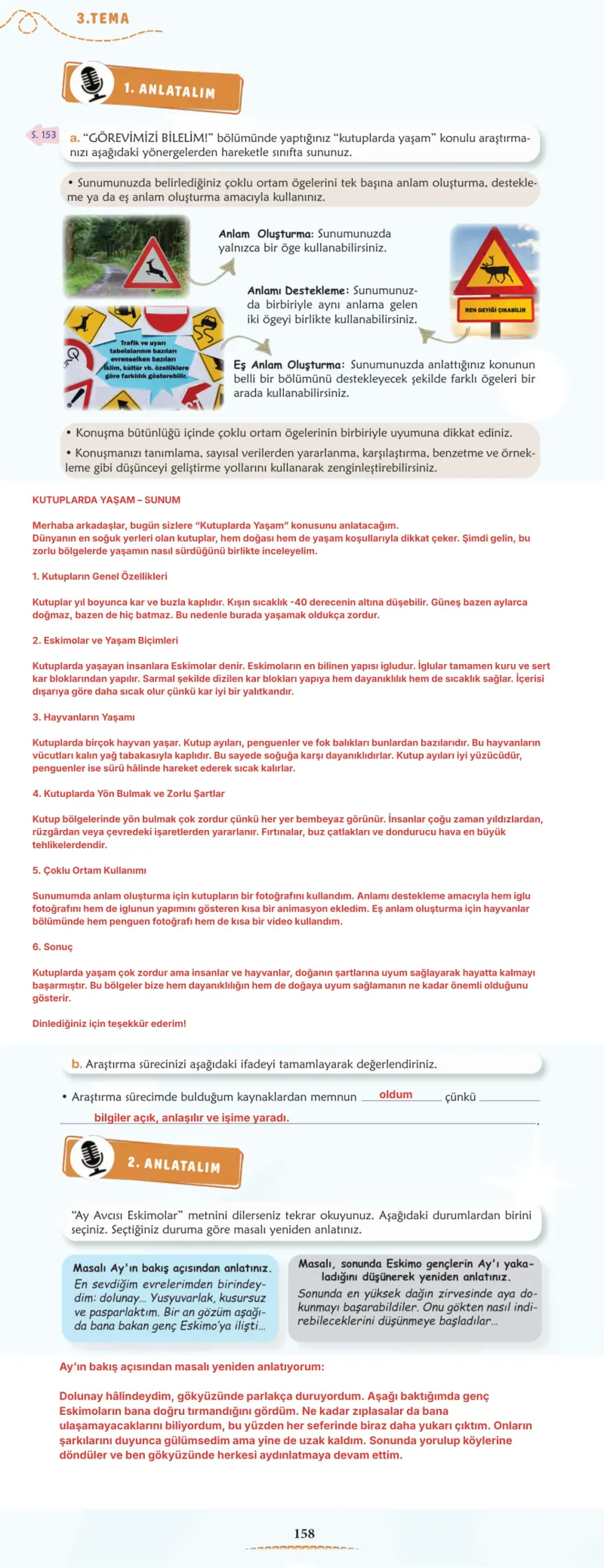 6. Sınıf Türkçe Ders Kitabı Cevapları Meb Yayınları 1. Kitap Sayfa 158 Çözüm Görseli