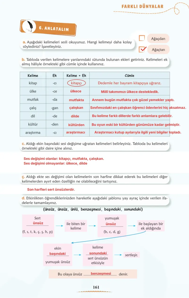 6. Sınıf Türkçe Ders Kitabı Cevapları Meb Yayınları 1. Kitap Sayfa 161 Çözüm Görseli