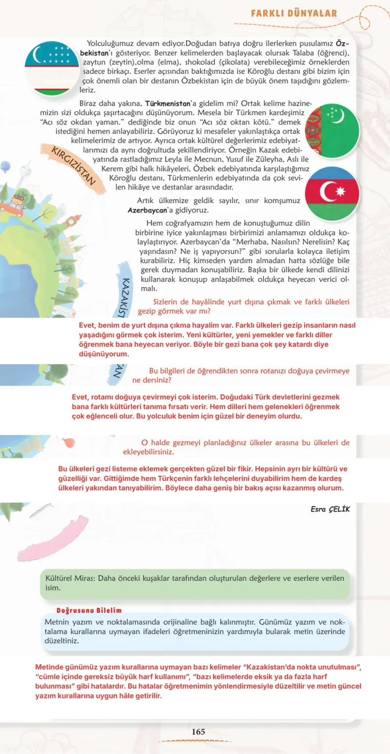 6. Sınıf Türkçe Ders Kitabı Cevapları Meb Yayınları 1. Kitap Sayfa 165 Çözüm Görseli
