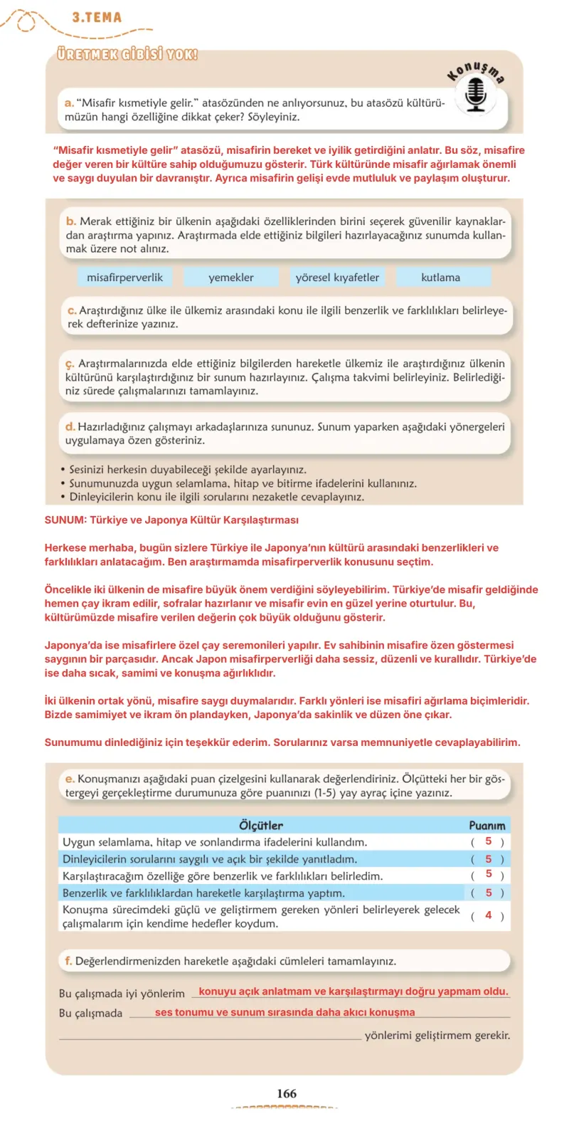 6. Sınıf Türkçe Ders Kitabı Cevapları Meb Yayınları 1. Kitap Sayfa 166 Çözüm Görseli