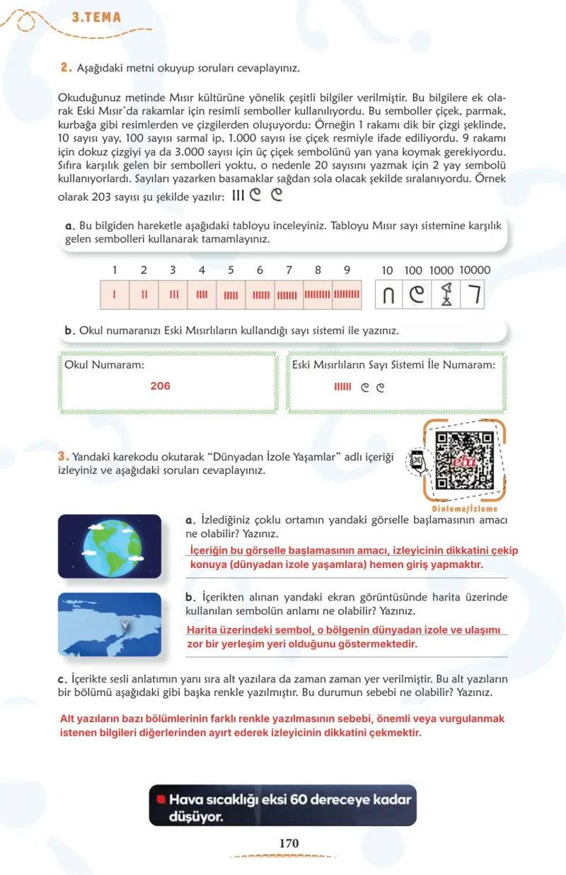 6. Sınıf Türkçe Ders Kitabı Cevapları Meb Yayınları 1. Kitap Sayfa 170 Çözüm Görseli