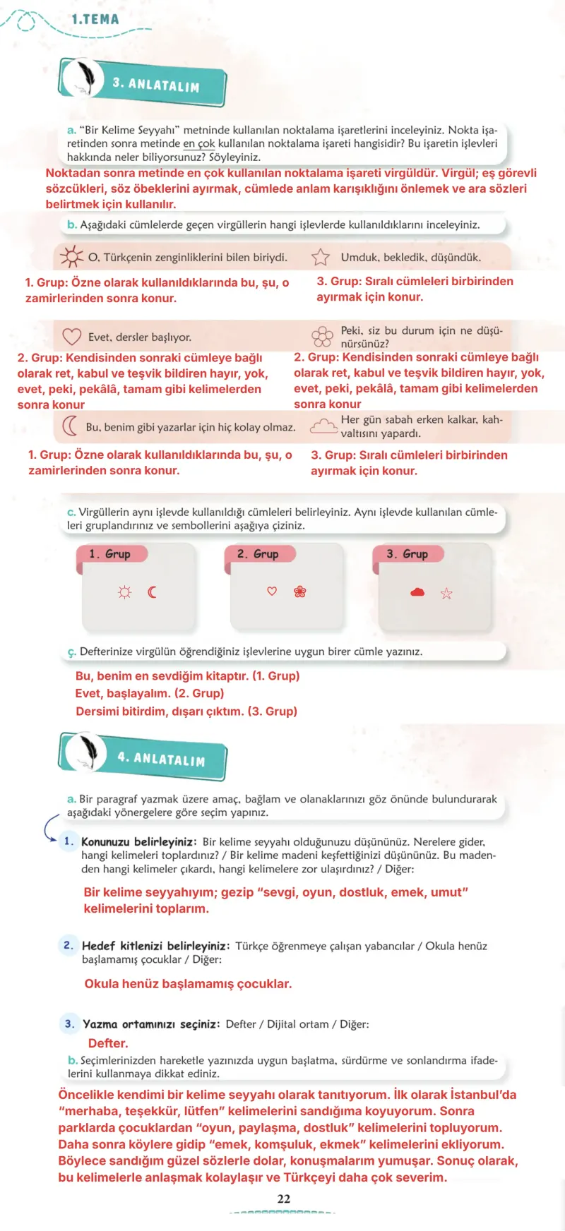 6. Sınıf Türkçe Ders Kitabı Cevapları Meb Yayınları 1. Kitap Sayfa 22 Çözüm Görseli