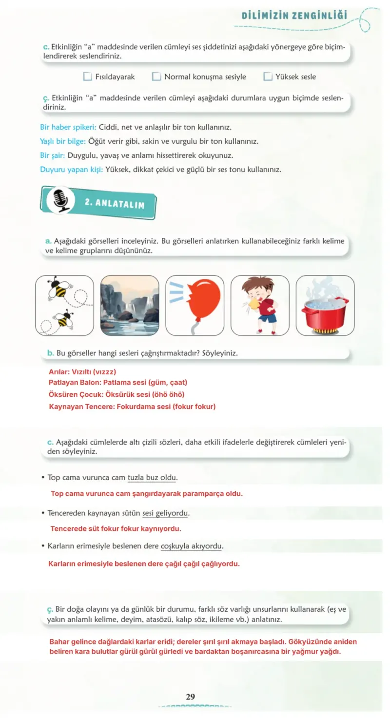 6. Sınıf Türkçe Ders Kitabı Cevapları Meb Yayınları 1. Kitap Sayfa 29 Çözüm Görseli