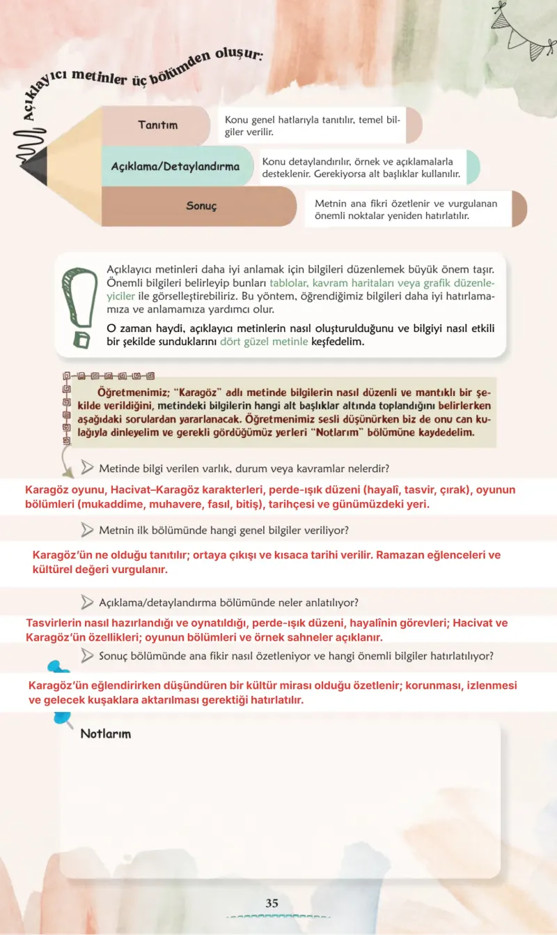 6. Sınıf Türkçe Ders Kitabı Cevapları Meb Yayınları 1. Kitap Sayfa 35 Çözüm Görseli