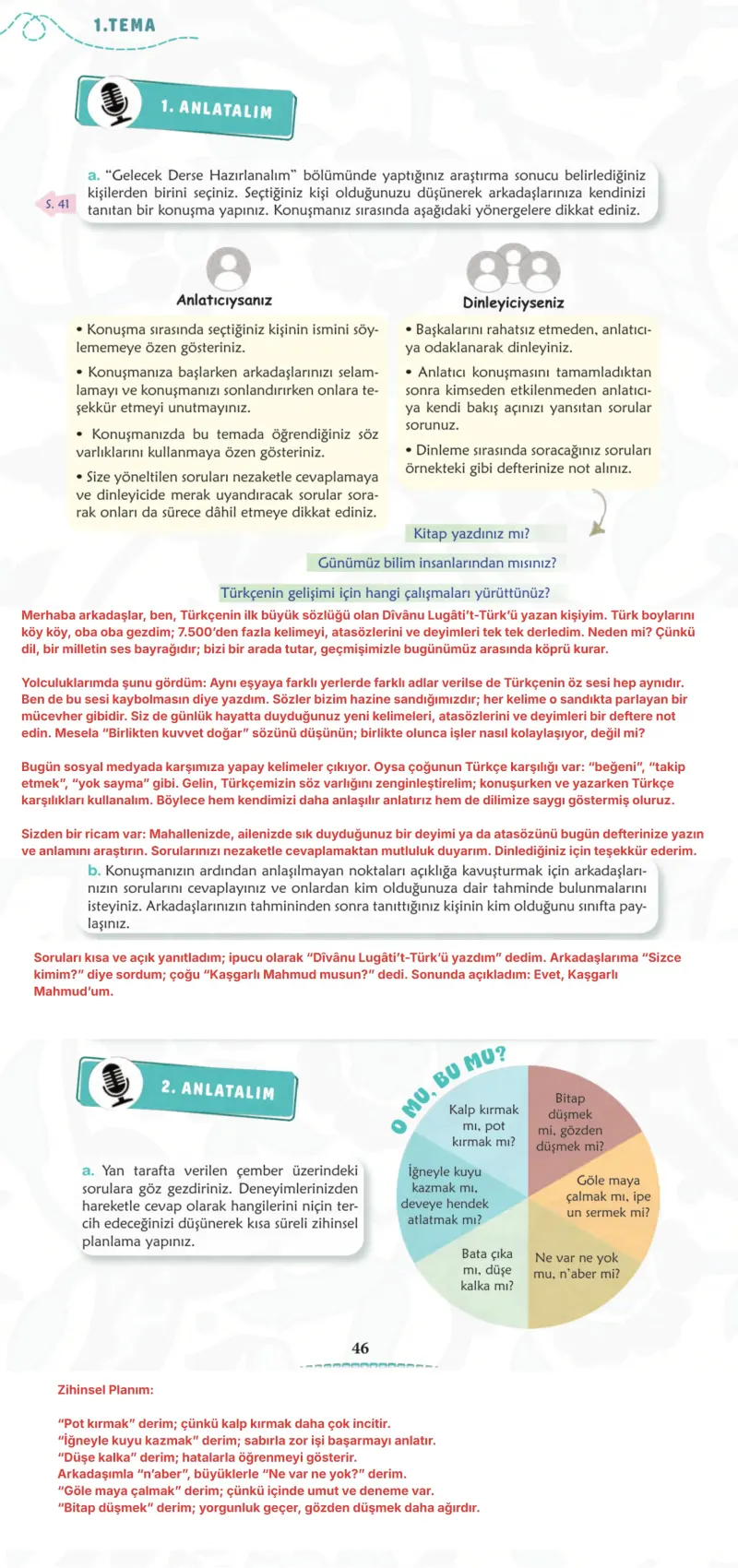 6. Sınıf Türkçe Ders Kitabı Cevapları Meb Yayınları 1. Kitap Sayfa 46 Çözüm Görseli