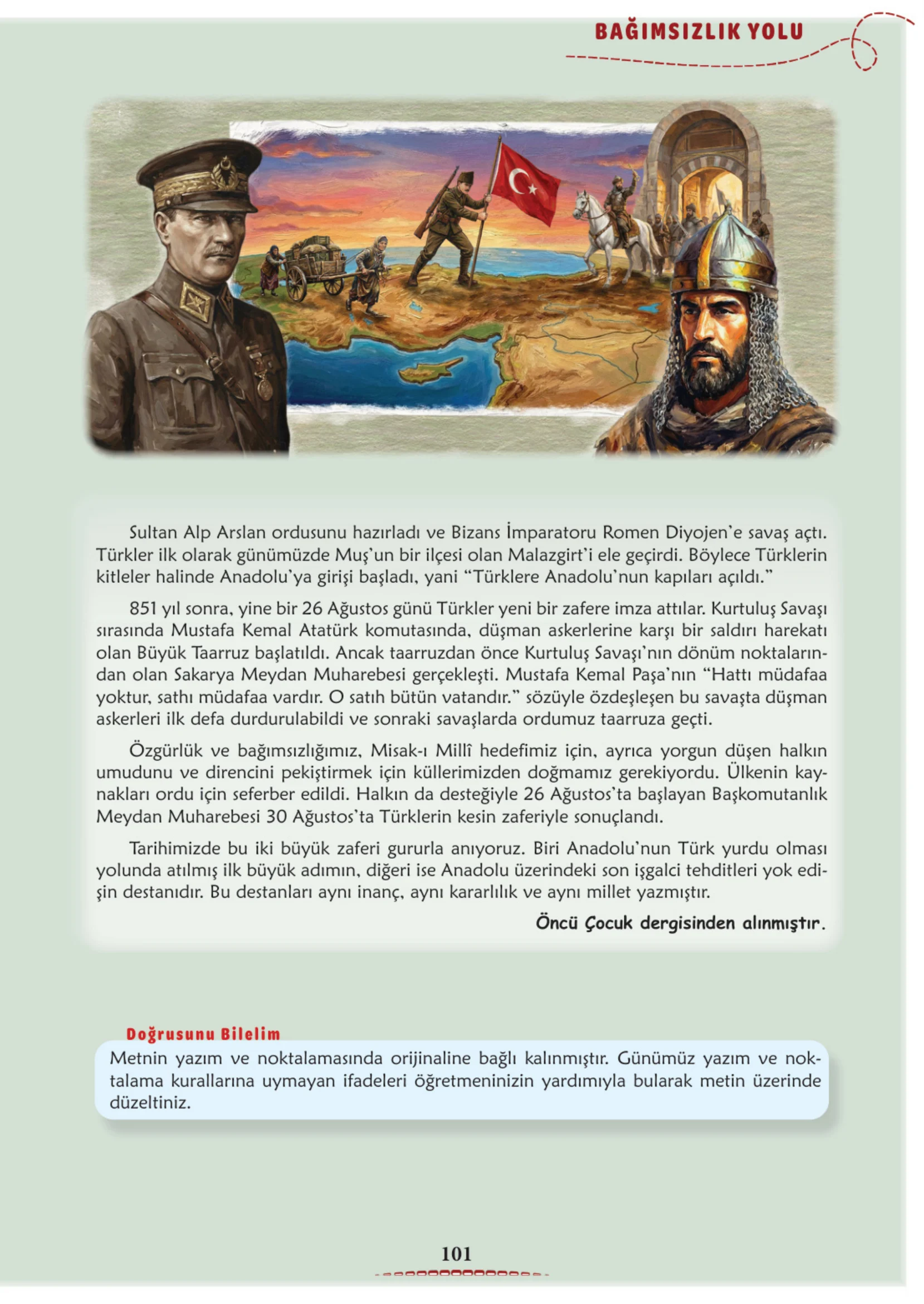 6. Sınıf Türkçe Ders Kitabı Cevapları Meb Yayınları 1. Kitap Sayfa 101