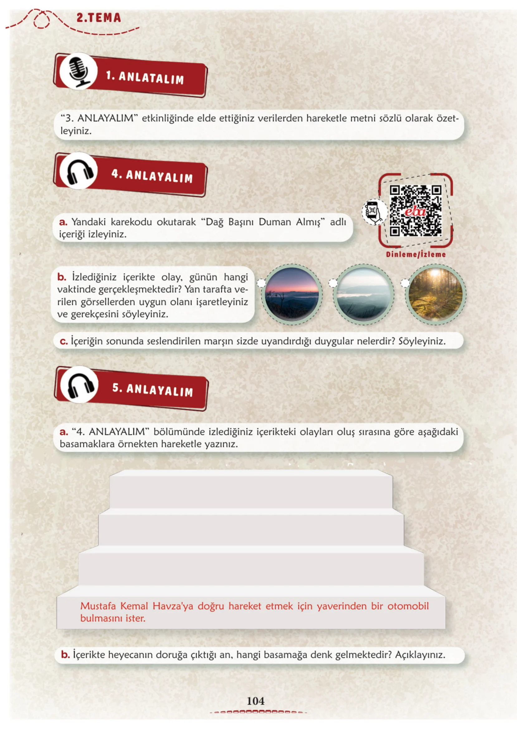 6. Sınıf Türkçe Ders Kitabı Cevapları Meb Yayınları 1. Kitap Sayfa 104