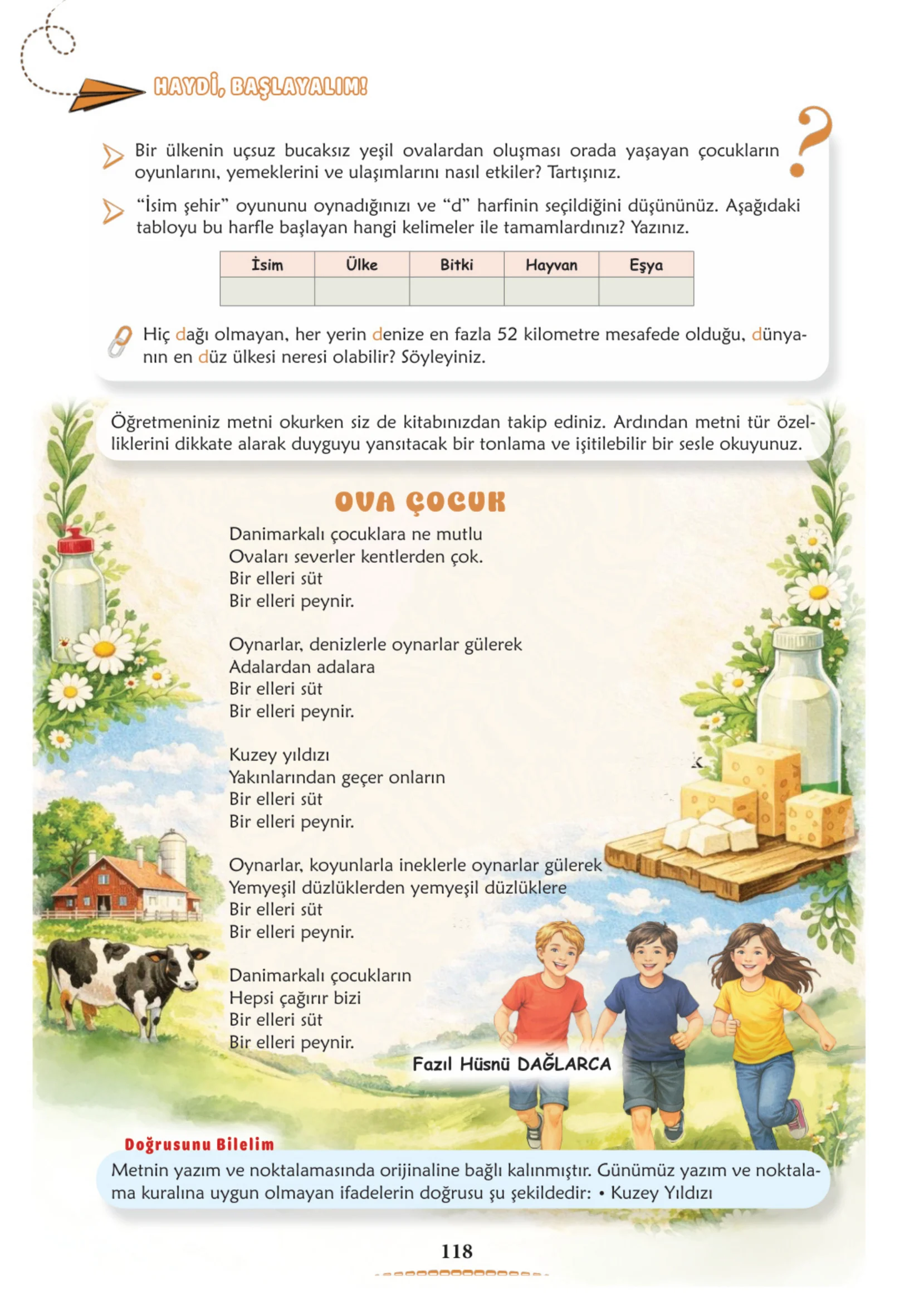 6. Sınıf Türkçe Ders Kitabı Cevapları Meb Yayınları 1. Kitap Sayfa 118