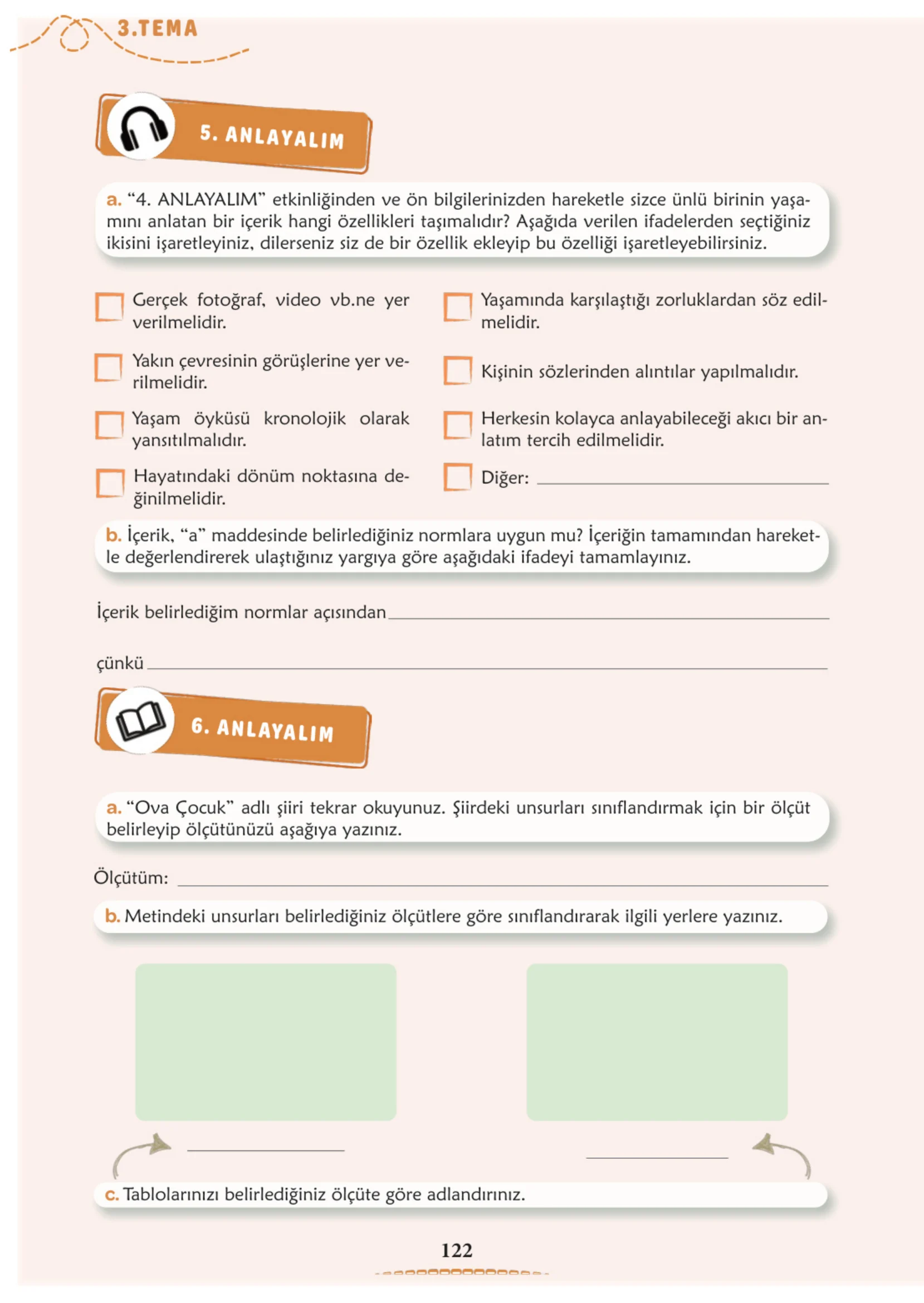 6. Sınıf Türkçe Ders Kitabı Cevapları Meb Yayınları 1. Kitap Sayfa 122