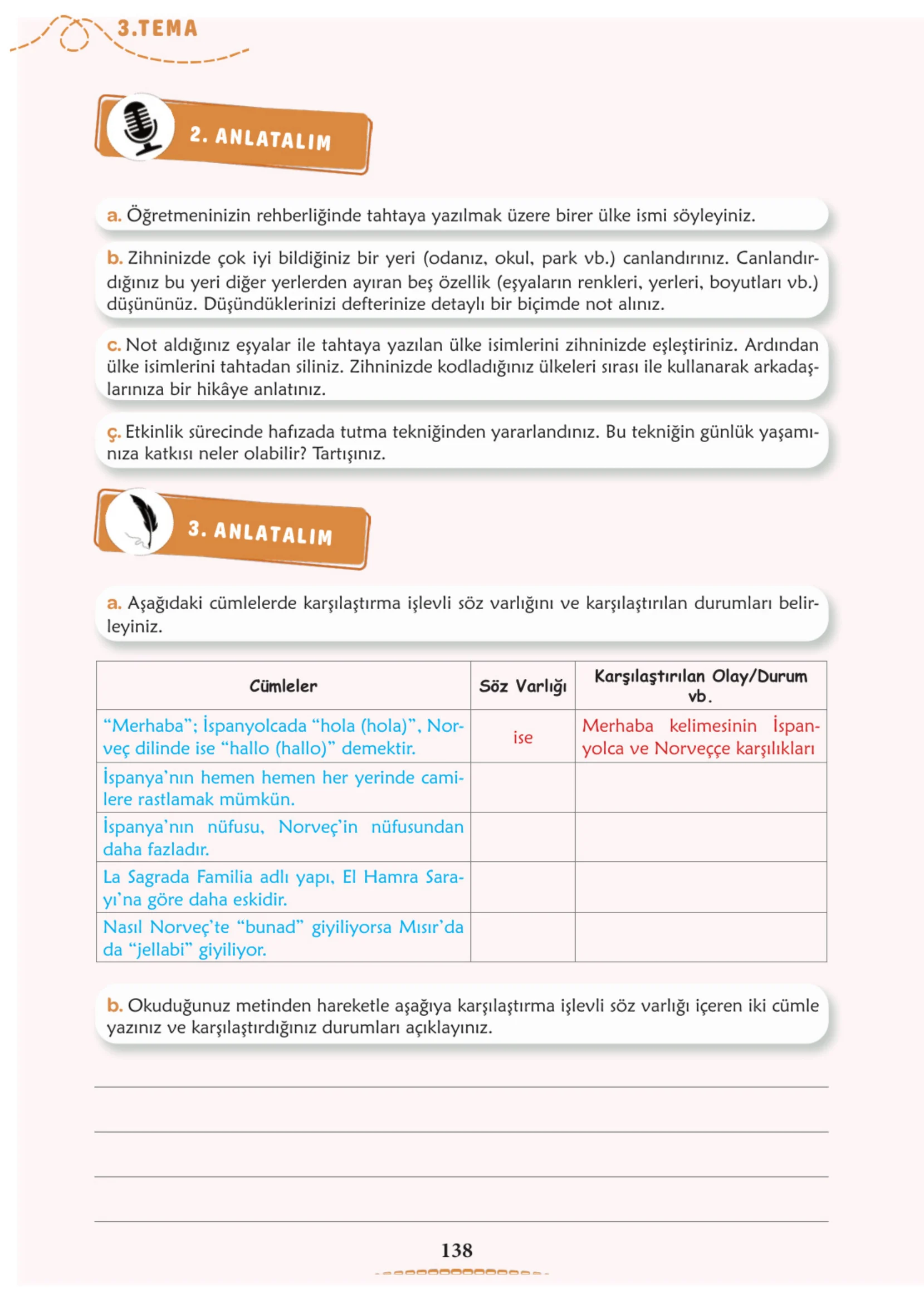 6. Sınıf Türkçe Ders Kitabı Cevapları Meb Yayınları 1. Kitap Sayfa 138