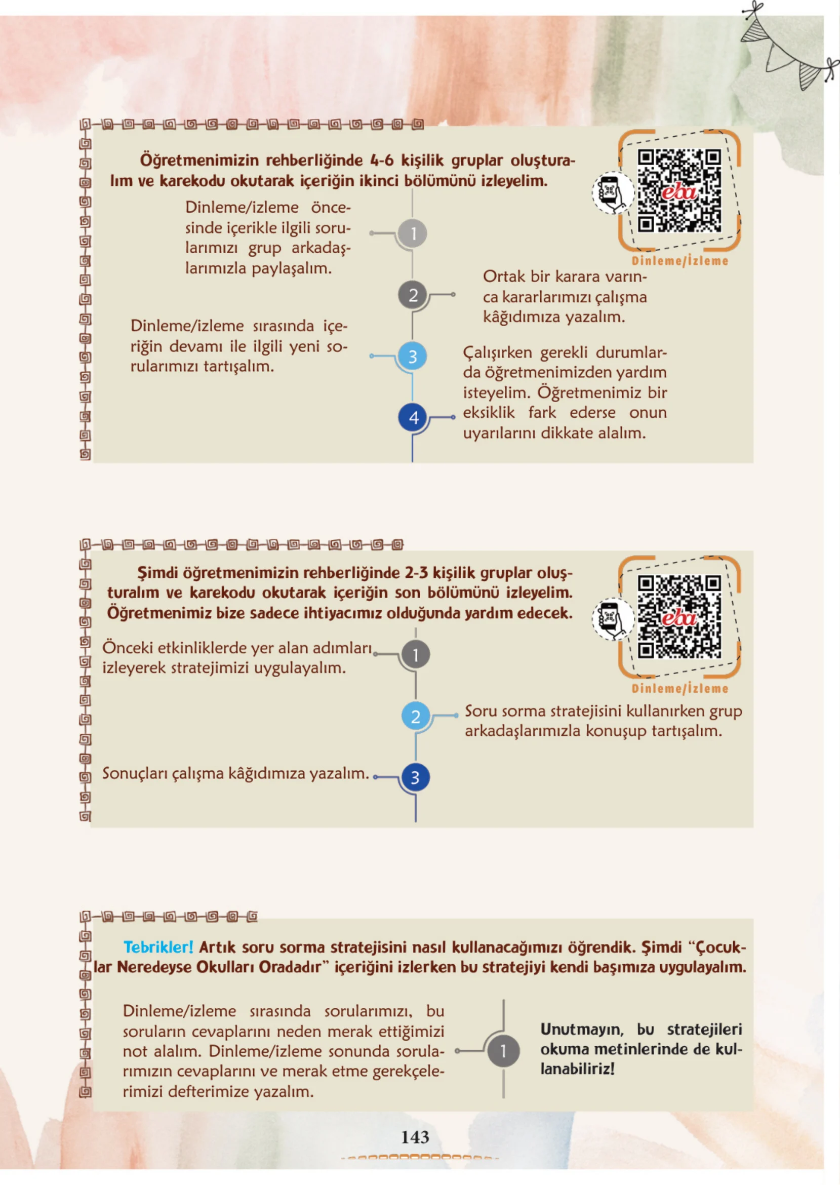 6. Sınıf Türkçe Ders Kitabı Cevapları Meb Yayınları 1. Kitap Sayfa 143