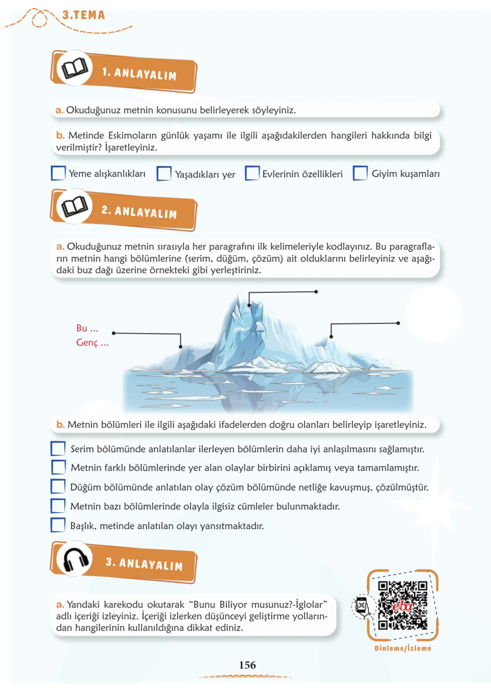 6. Sınıf Türkçe Ders Kitabı Cevapları Meb Yayınları 1. Kitap Sayfa 156
