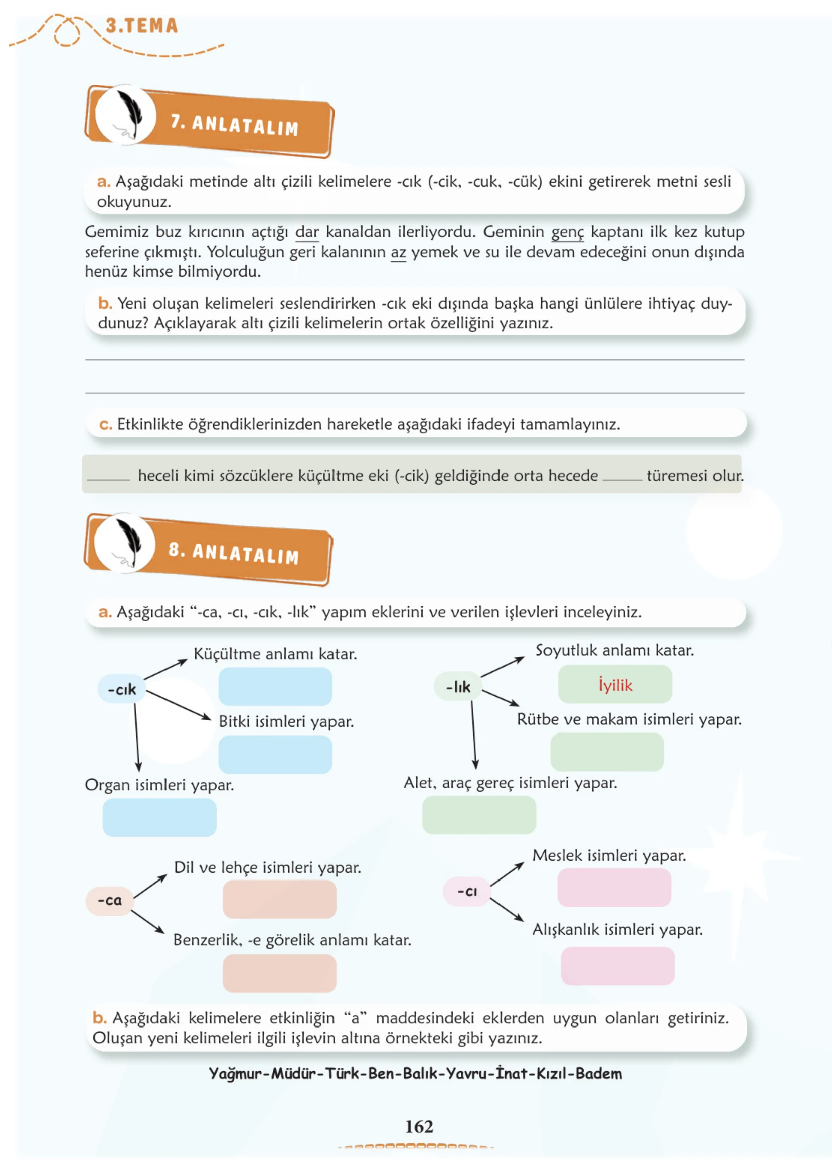 6. Sınıf Türkçe Ders Kitabı Cevapları Meb Yayınları 1. Kitap Sayfa 162