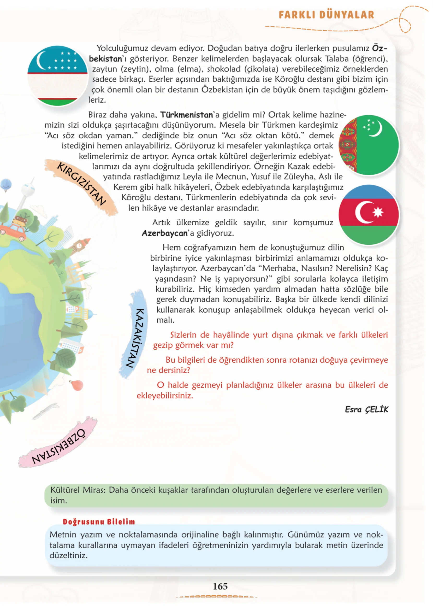 6. Sınıf Türkçe Ders Kitabı Cevapları Meb Yayınları 1. Kitap Sayfa 165