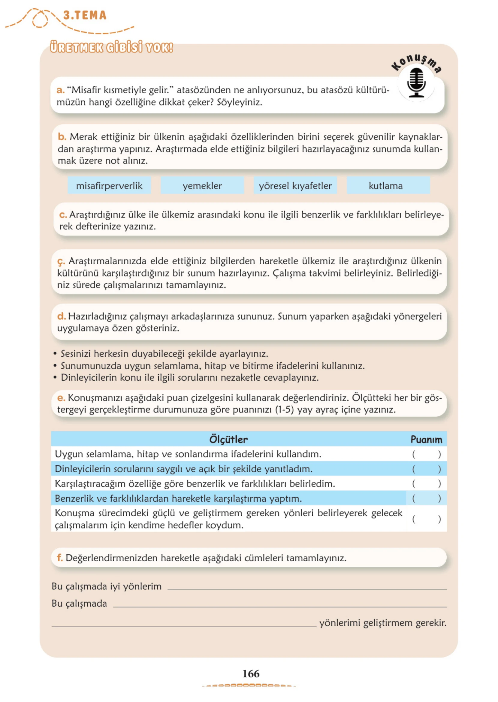 6. Sınıf Türkçe Ders Kitabı Cevapları Meb Yayınları 1. Kitap Sayfa 166