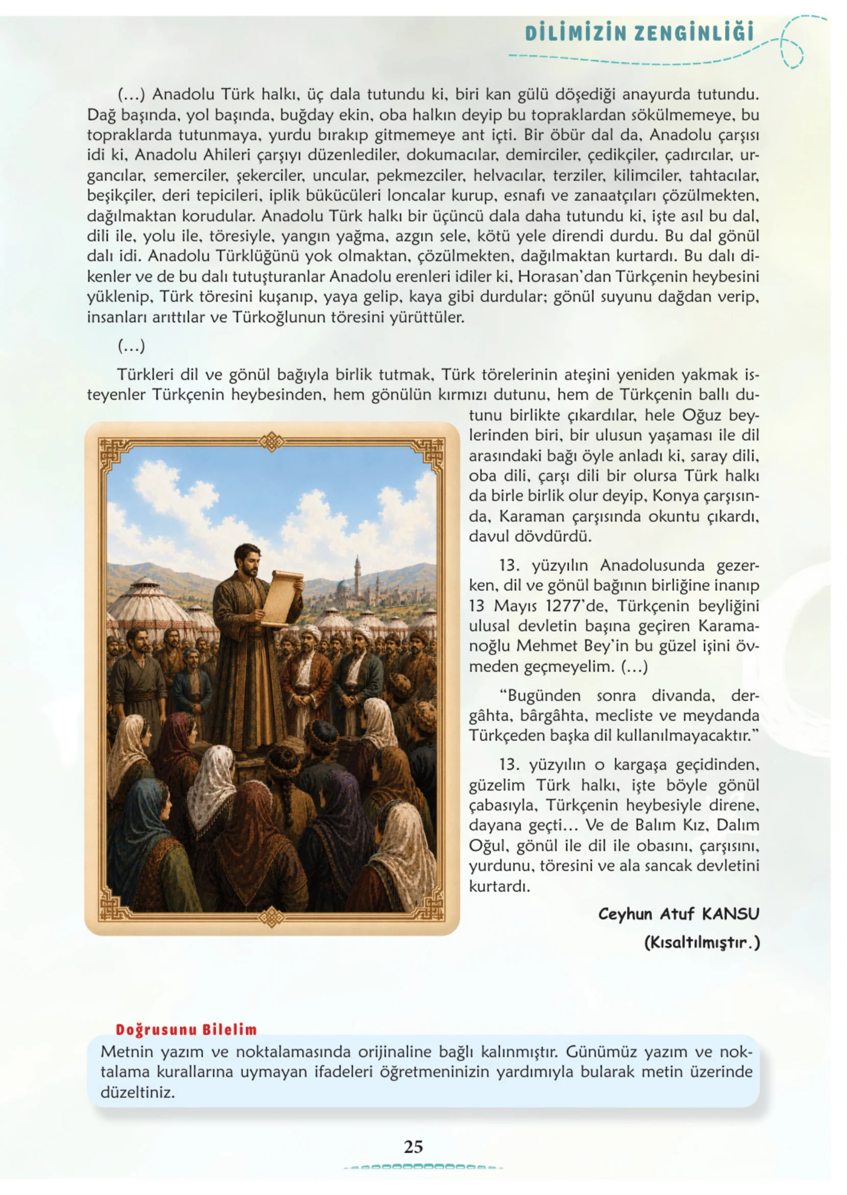 6. Sınıf Türkçe Ders Kitabı Cevapları Meb Yayınları 1. Kitap Sayfa 25