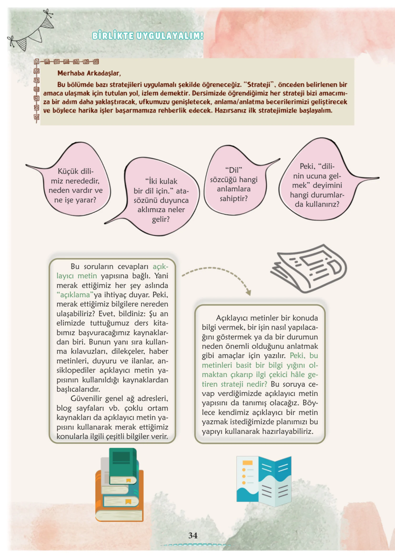 6. Sınıf Türkçe Ders Kitabı Cevapları Meb Yayınları 1. Kitap Sayfa 34