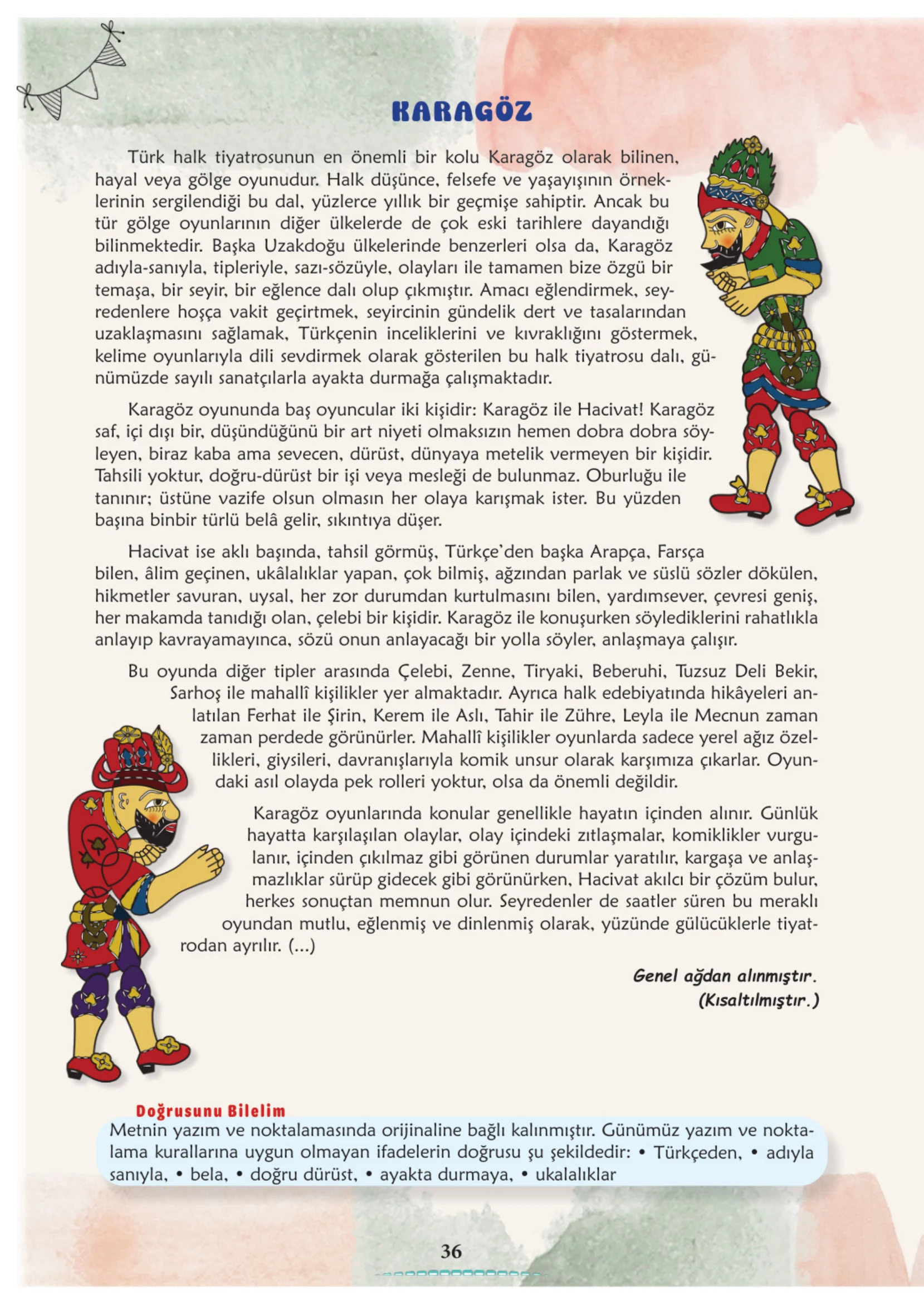 6. Sınıf Türkçe Ders Kitabı Cevapları Meb Yayınları 1. Kitap Sayfa 36